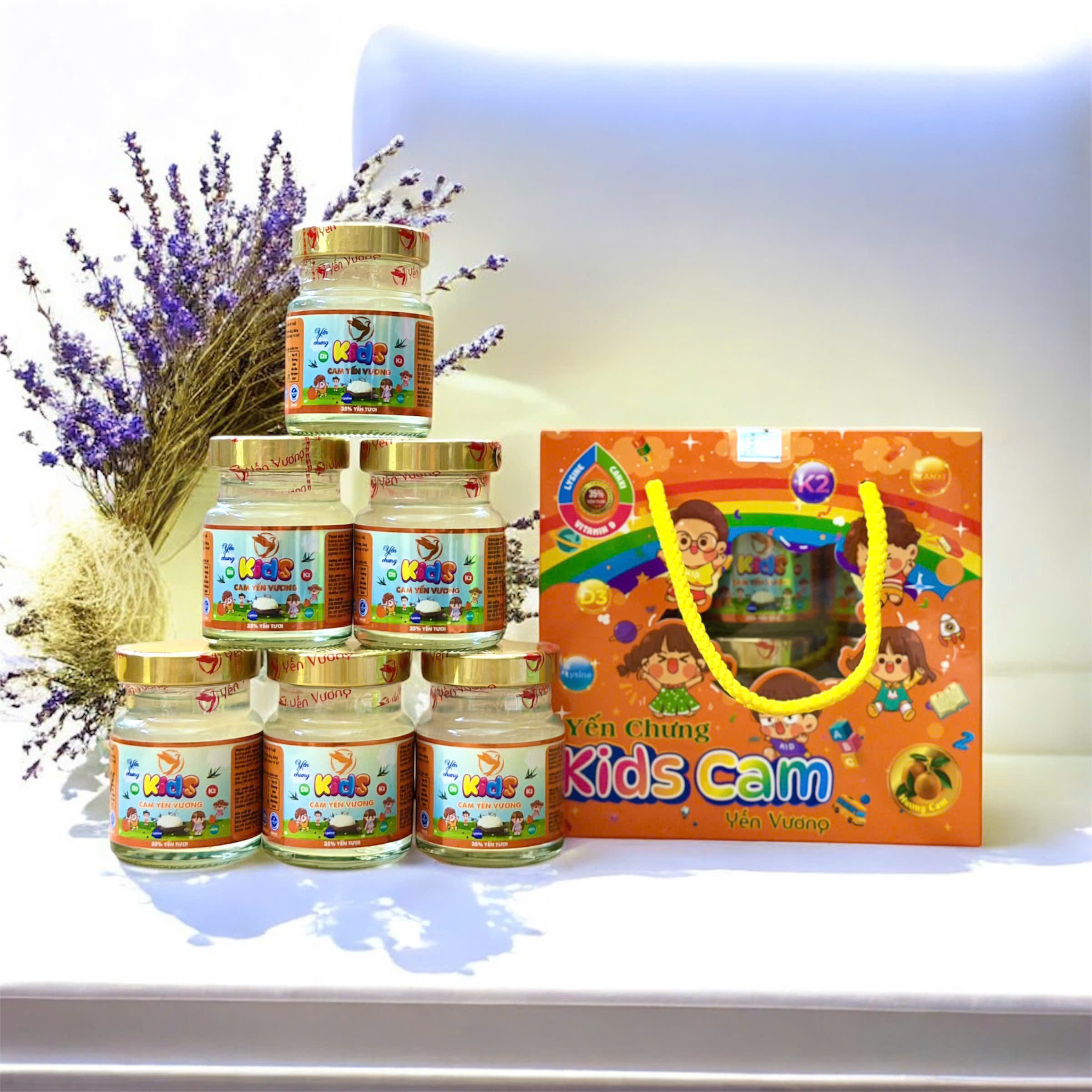 Lốc 6 hũ yến Vương 70ml Kids Cam